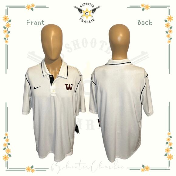 NWT Nike Men’s DRI-FIT Team Gung Ho Performance Golf Polo Shirt White Large - Picture 1 of 8